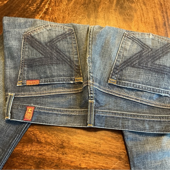 7 For All Mankind Dark Blue Bootcut Jeans Y2K, Vintage Inspired - Picture 4 of 8